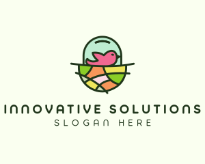 Colorful Bird Nest  logo design