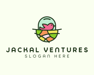 Colorful Bird Nest  logo design