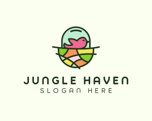 Colorful Bird Nest  logo design