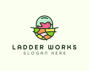 Colorful Bird Nest  logo design