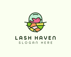 Colorful Bird Nest  logo design