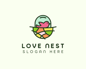 Colorful Bird Nest  logo design