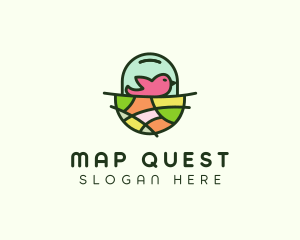 Colorful Bird Nest  logo design