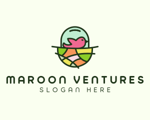 Colorful Bird Nest  logo design