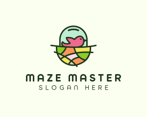 Colorful Bird Nest  logo design