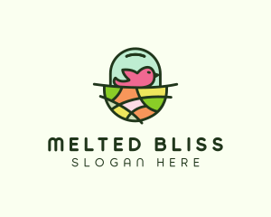 Colorful Bird Nest  logo design