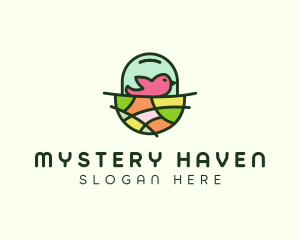 Colorful Bird Nest  logo design