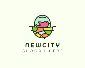 Colorful Bird Nest  logo design