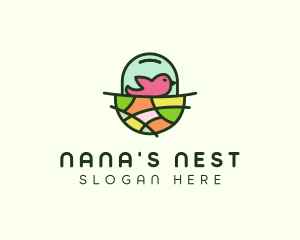 Colorful Bird Nest  logo design