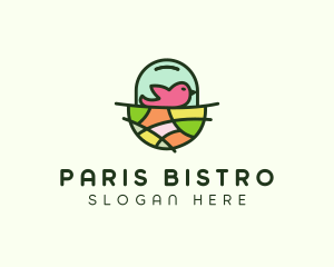 Colorful Bird Nest  logo design