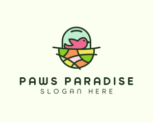 Colorful Bird Nest  logo design