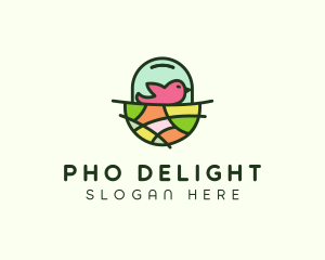 Colorful Bird Nest  logo design