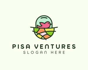 Colorful Bird Nest  logo design