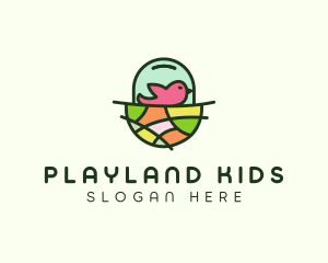 Colorful Bird Nest  logo design