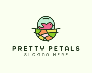 Colorful Bird Nest  logo design