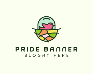 Colorful Bird Nest  logo design