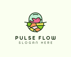 Colorful Bird Nest  logo design