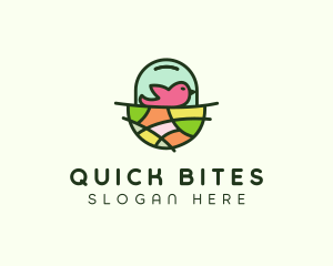 Colorful Bird Nest  logo design