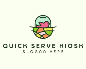 Colorful Bird Nest  logo design