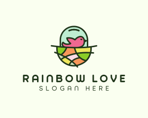 Colorful Bird Nest  logo design