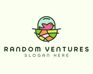 Colorful Bird Nest  logo design