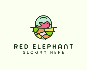 Colorful Bird Nest  logo design