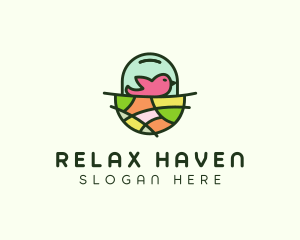 Colorful Bird Nest  logo design