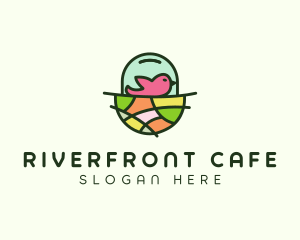 Colorful Bird Nest  logo design