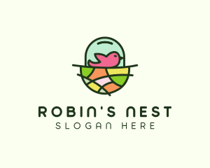 Colorful Bird Nest  logo design