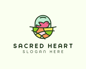 Colorful Bird Nest  logo design