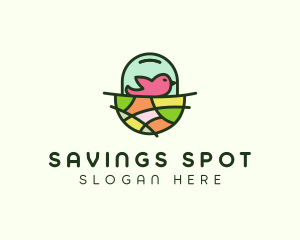 Colorful Bird Nest  logo design