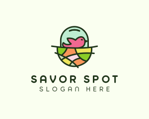 Colorful Bird Nest  logo design