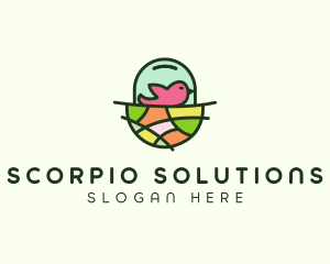 Colorful Bird Nest  logo design