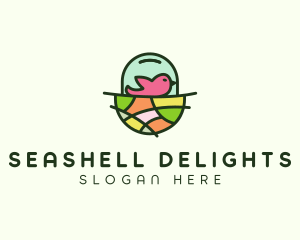 Colorful Bird Nest  logo design