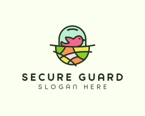 Colorful Bird Nest  logo design