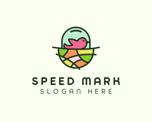 Colorful Bird Nest  logo design