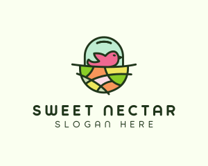 Colorful Bird Nest  logo design