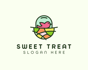 Colorful Bird Nest  logo design