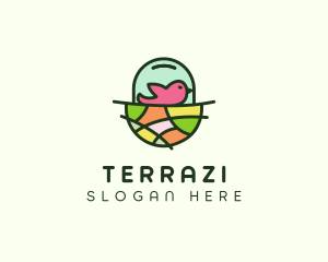 Colorful Bird Nest  logo design