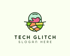 Colorful Bird Nest  logo design