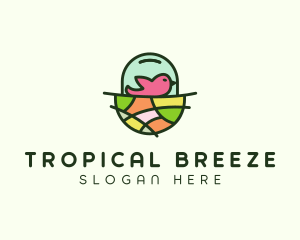 Colorful Bird Nest  logo design