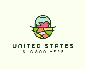 Colorful Bird Nest  logo design