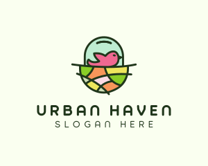 Colorful Bird Nest  logo design