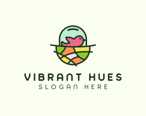 Colorful Bird Nest  logo design