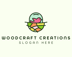 Colorful Bird Nest  logo design