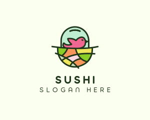 Colorful Bird Nest  logo design