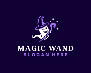 Wand - Ghost Mage Magic logo design