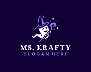 Spooky - Ghost Mage Magic logo design