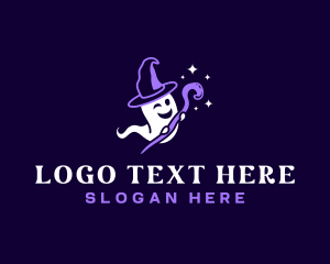 Wand - Ghost Mage Magic logo design