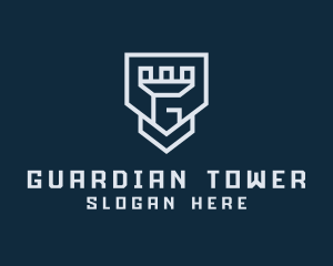 Geometric Medieval Turret Letter G logo design